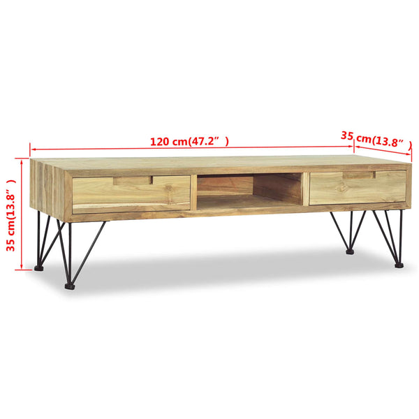 vidaXL TV Cabinet 120 x 35 x 35 cm Solid Teak