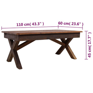 vidaXL Coffee Table Reclaimed Wood 110x60x45 cm