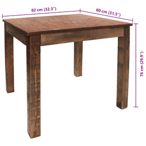 vidaXL Dining Table Reclaimed Wood 82x80x76 cm