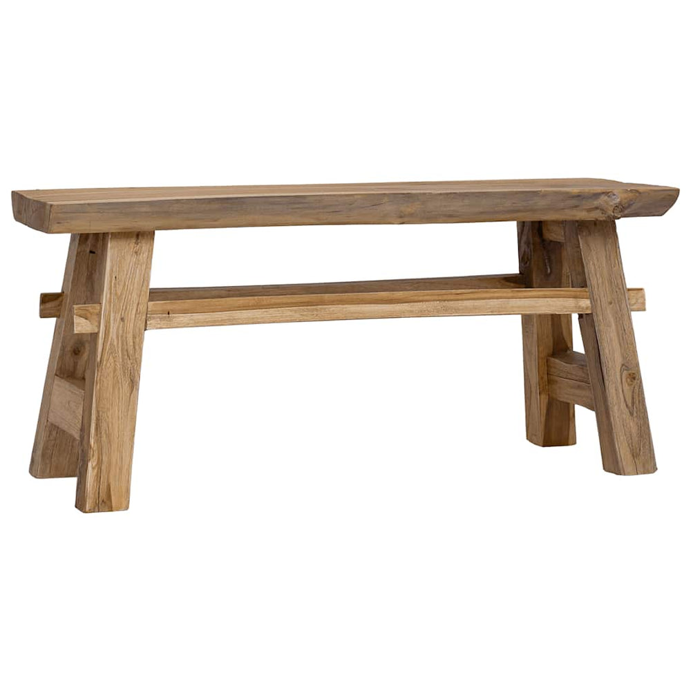 vidaXL Bench Mixed Reclaimed Wood and Solid Teak Wood 100x28x43 cm