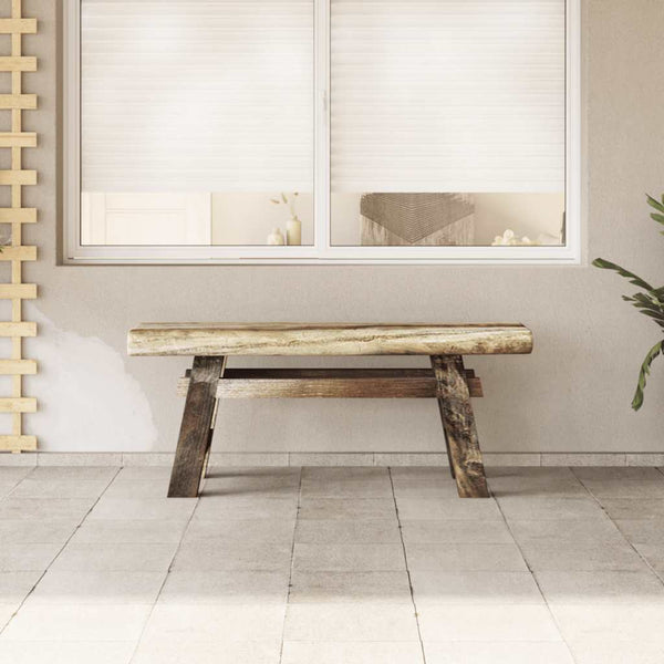 vidaXL Bench Mixed Reclaimed Wood and Solid Teak Wood 100x28x43 cm