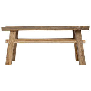 vidaXL Bench Mixed Reclaimed Wood and Solid Teak Wood 100x28x43 cm