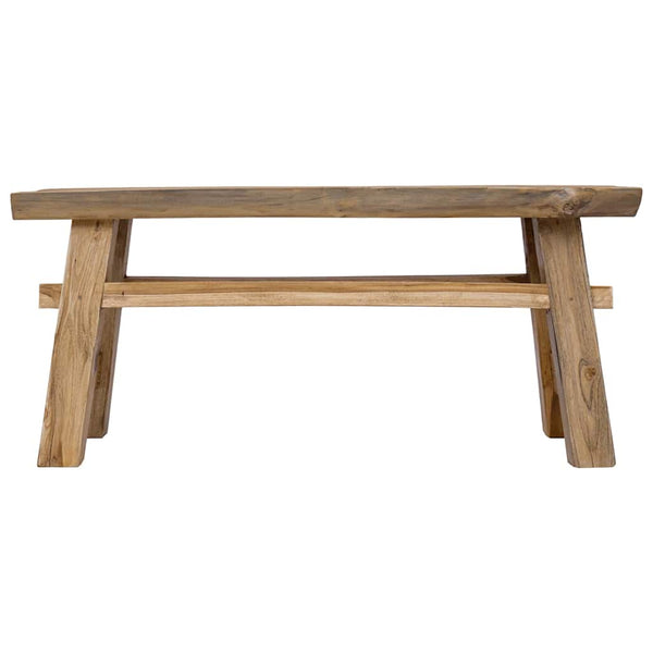 vidaXL Bench Mixed Reclaimed Wood and Solid Teak Wood 100x28x43 cm