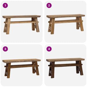 vidaXL Bench Mixed Reclaimed Wood and Solid Teak Wood 100x28x43 cm