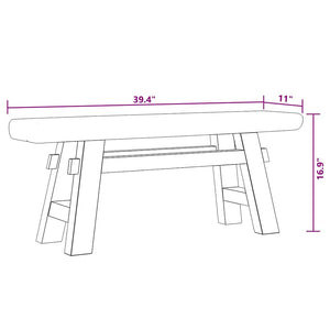 vidaXL Bench Mixed Reclaimed Wood and Solid Teak Wood 100x28x43 cm