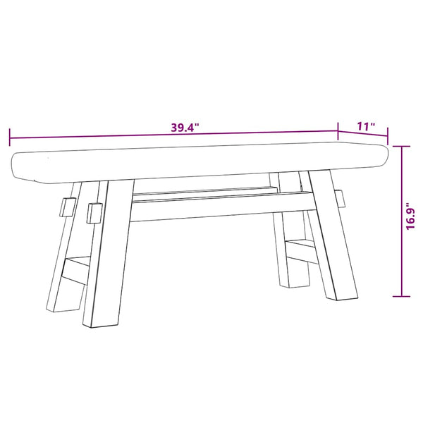 vidaXL Bench Mixed Reclaimed Wood and Solid Teak Wood 100x28x43 cm