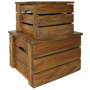 vidaXL Storage Box Set 2 pcs Solid Mahogany Wood