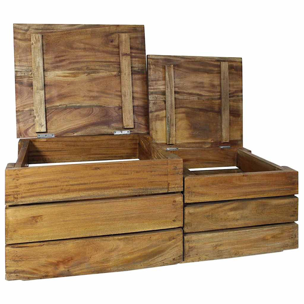 vidaXL Storage Box Set 2 pcs Solid Mahogany Wood