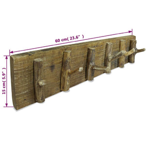 vidaXL Coat Rack Reclaimed Wood 60x15 cm