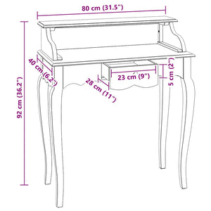 vidaXL Desk Solid Mahogany Wood 80x40x92 cm