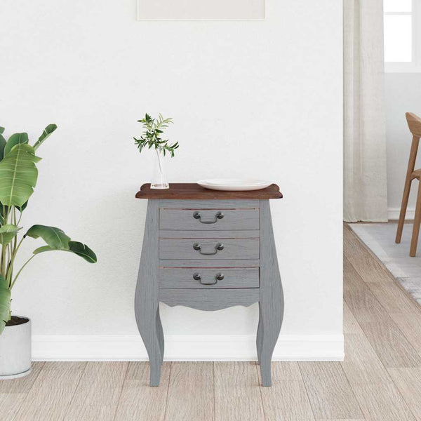 vidaXL Bedside Table Solid Mahogany Wood 48x35x64 cm