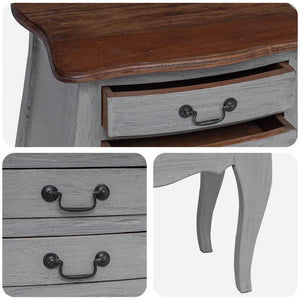 vidaXL Bedside Table Solid Mahogany Wood 48x35x64 cm