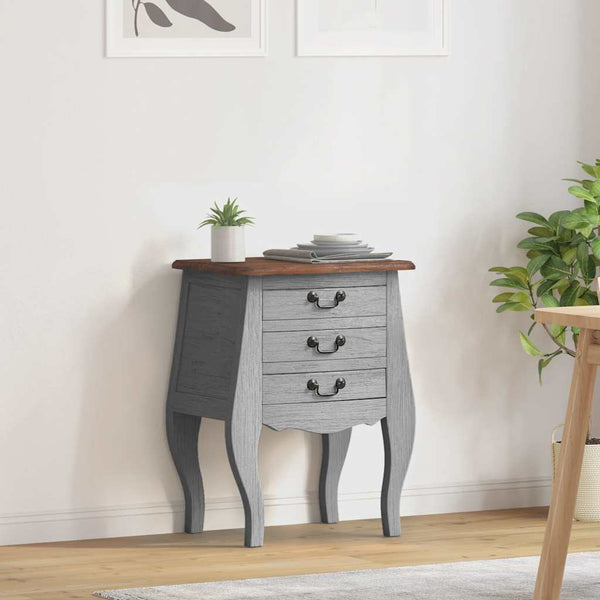 vidaXL Bedside Table Solid Mahogany Wood 48x35x64 cm
