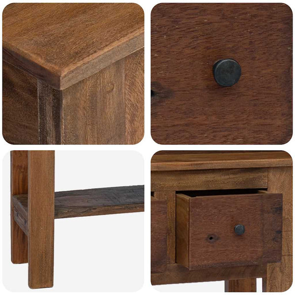 vidaXL Console Table Mixed Reclaimed Wood 80x35x80 cm
