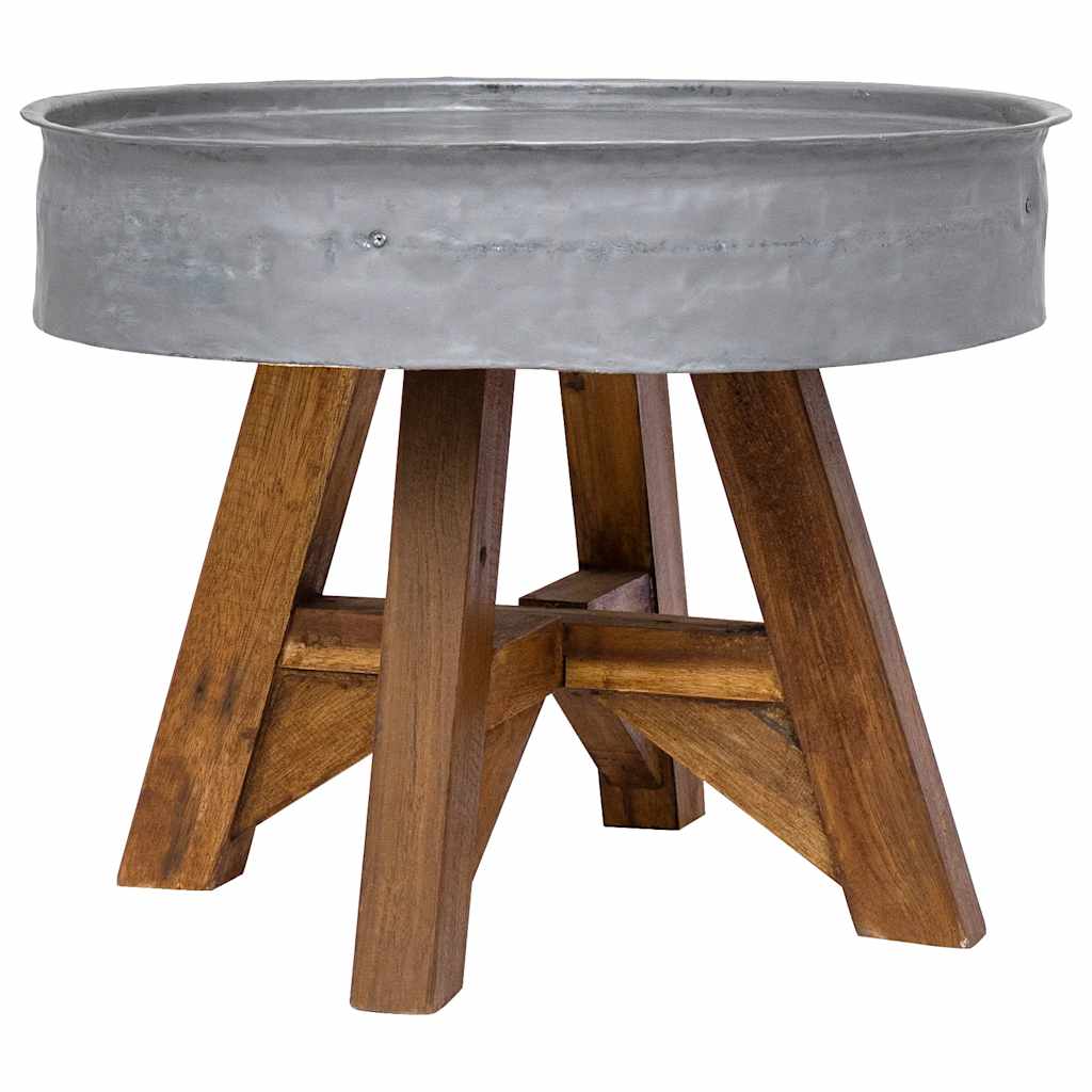 vidaXL Coffee Table Reclaimed Wood 60x45 cm Silver