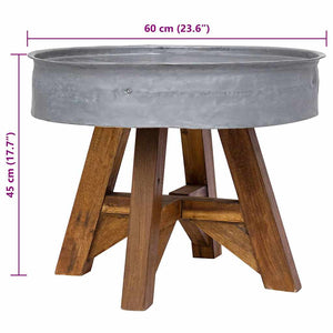 vidaXL Coffee Table Reclaimed Wood 60x45 cm Silver