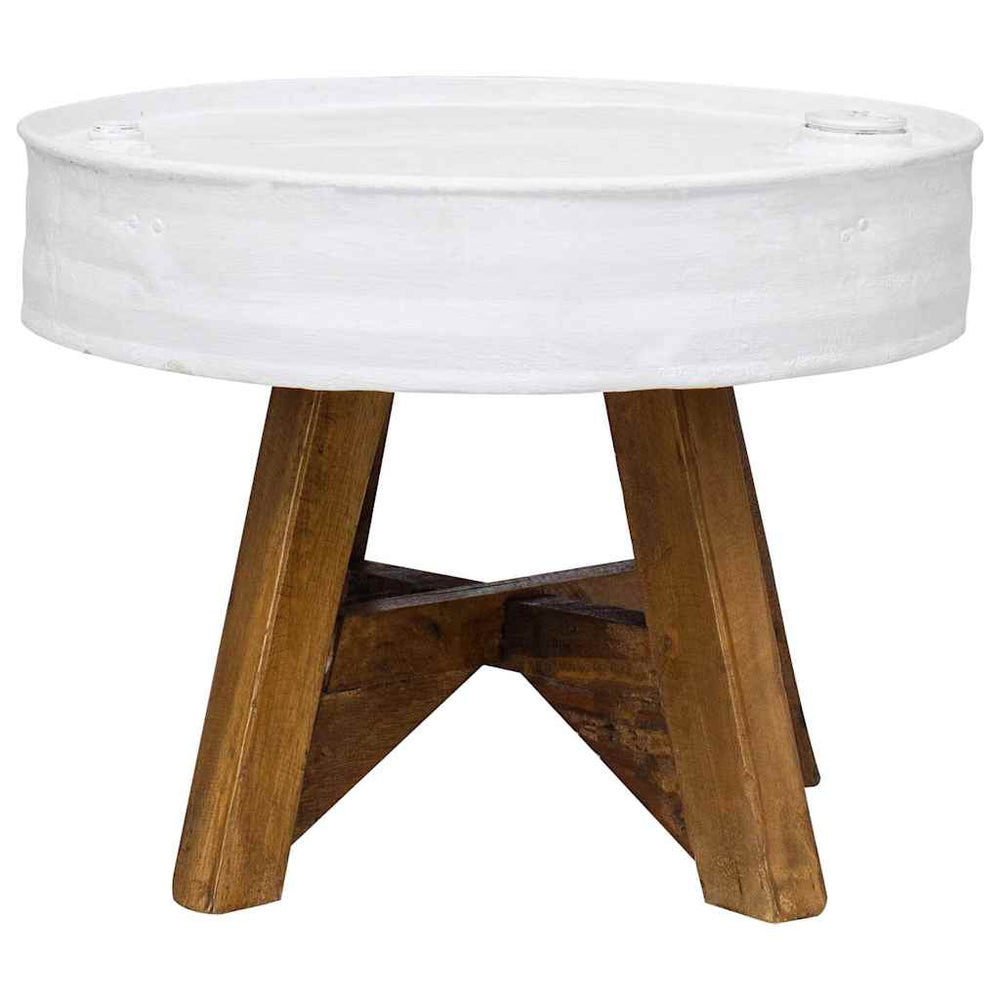 vidaXL Coffee Table Solid Reclaimed Wood 60x45 cm White