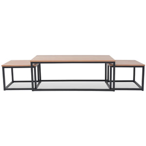 vidaXL 3-Piece Coffee Table Set Ash Wood