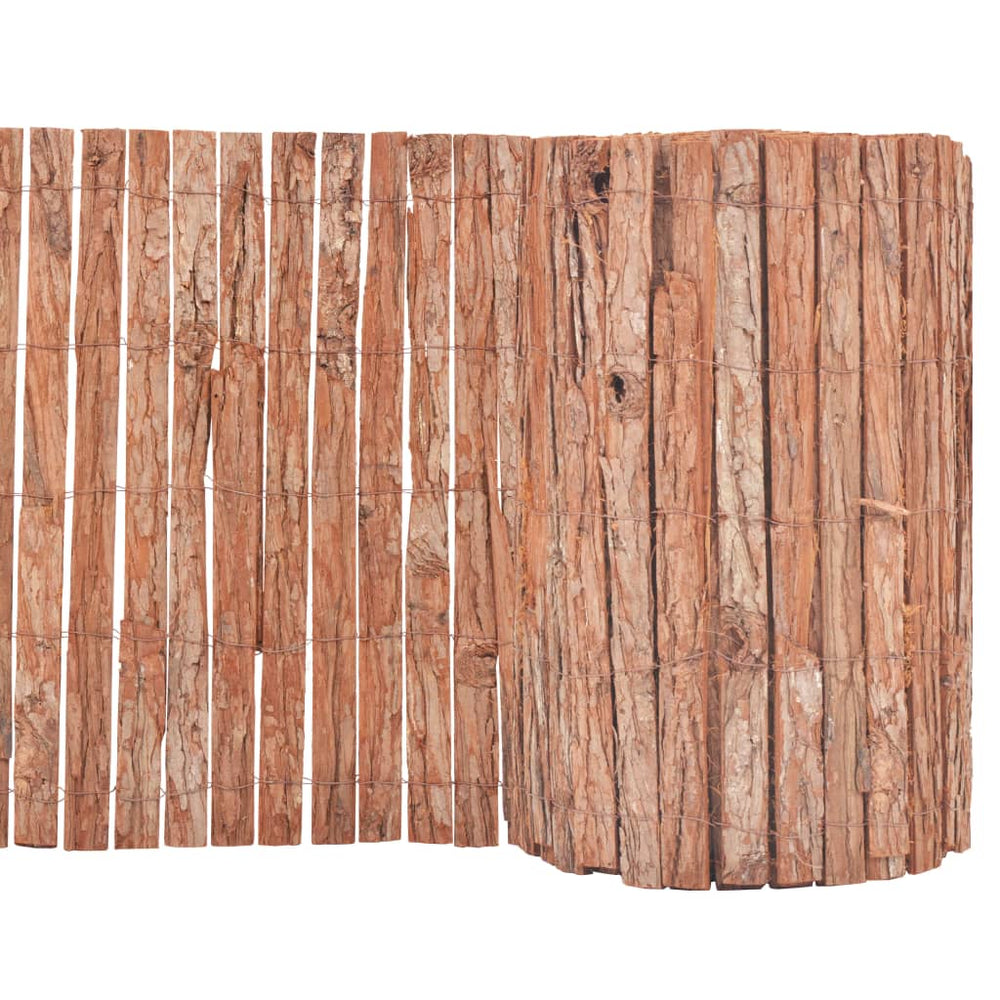 vidaXL Garden Fence Bark 1000x50 cm