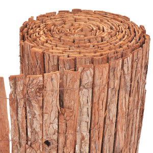 vidaXL Garden Fence Bark 1000x50 cm