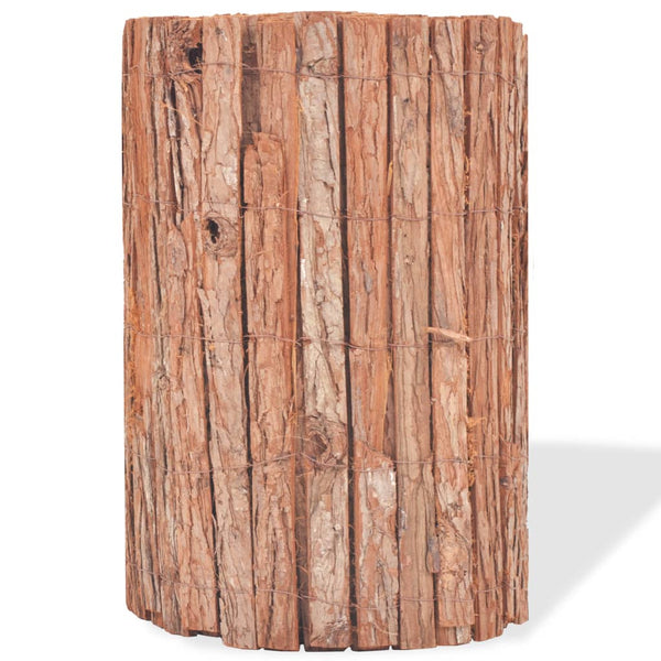 vidaXL Garden Fence Bark 1000x50 cm