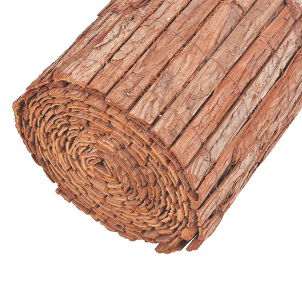 vidaXL Garden Fence Bark 1000x50 cm