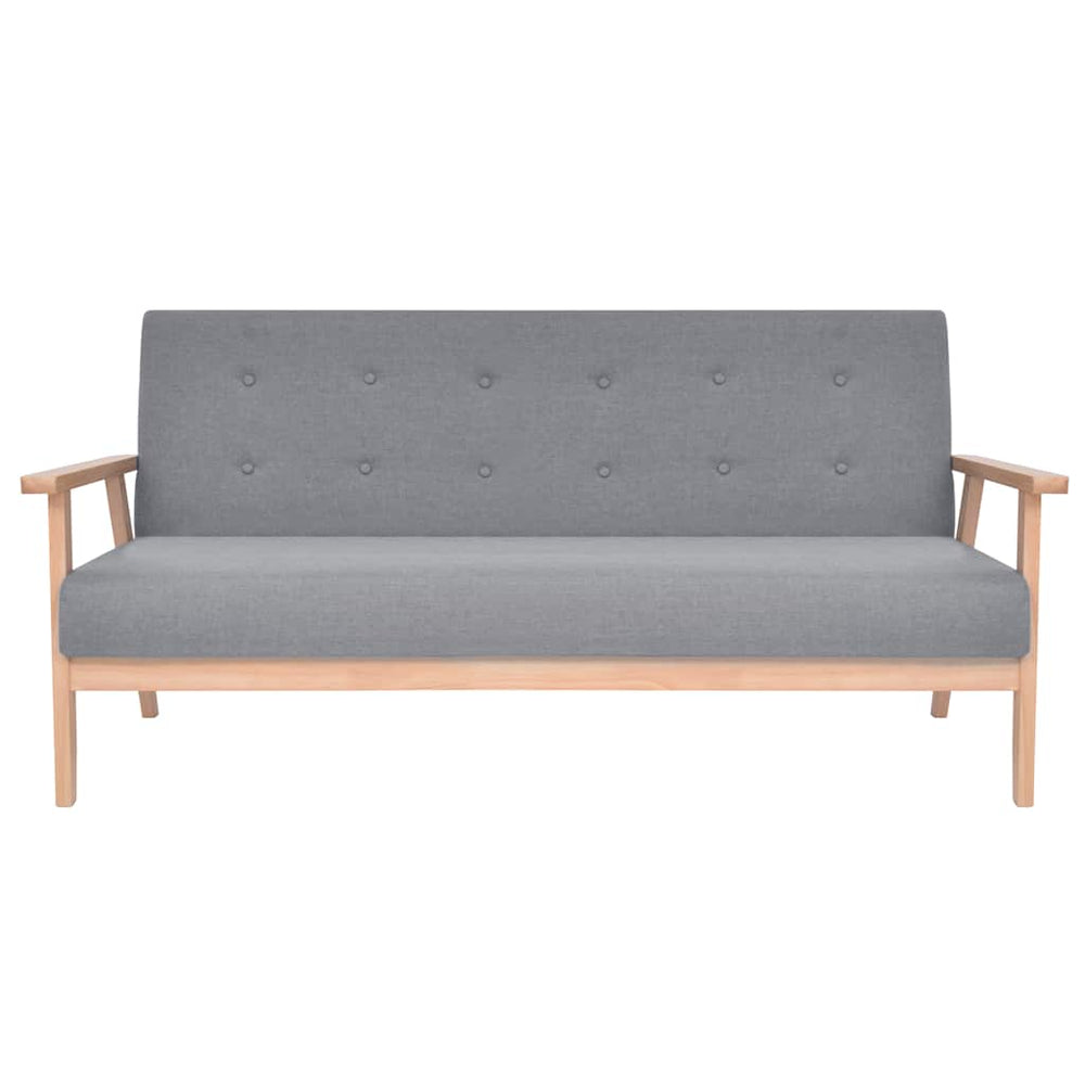 vidaXL 3-Seater Sofa Fabric Light Grey