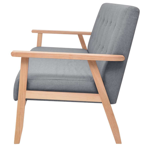 vidaXL 3-Seater Sofa Fabric Light Grey