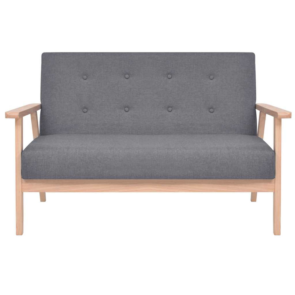 vidaXL 2-Seater Sofa Fabric Dark Grey