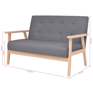 vidaXL 2-Seater Sofa Fabric Dark Grey
