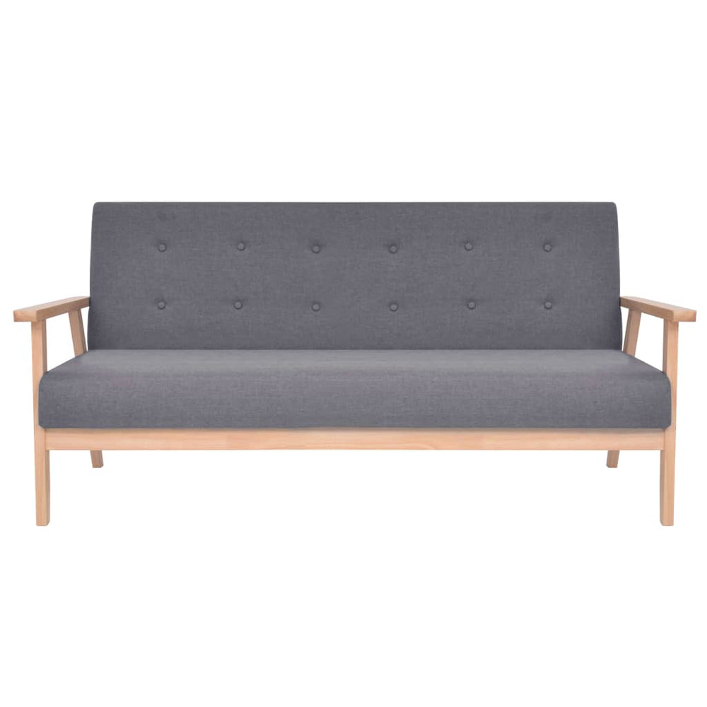 vidaXL 3-Seater Sofa Fabric Dark Grey