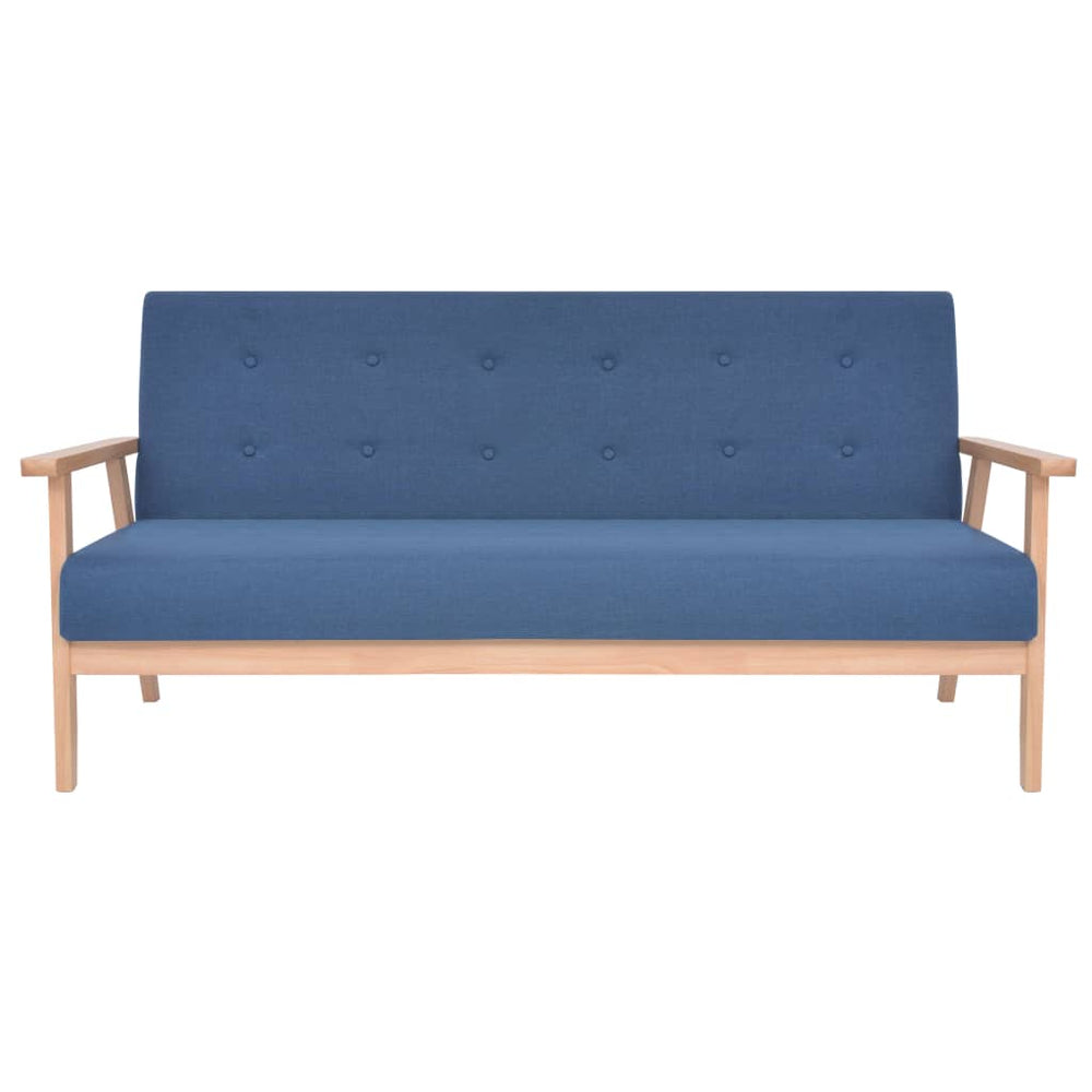 vidaXL 3-Seater Sofa Fabric Blue
