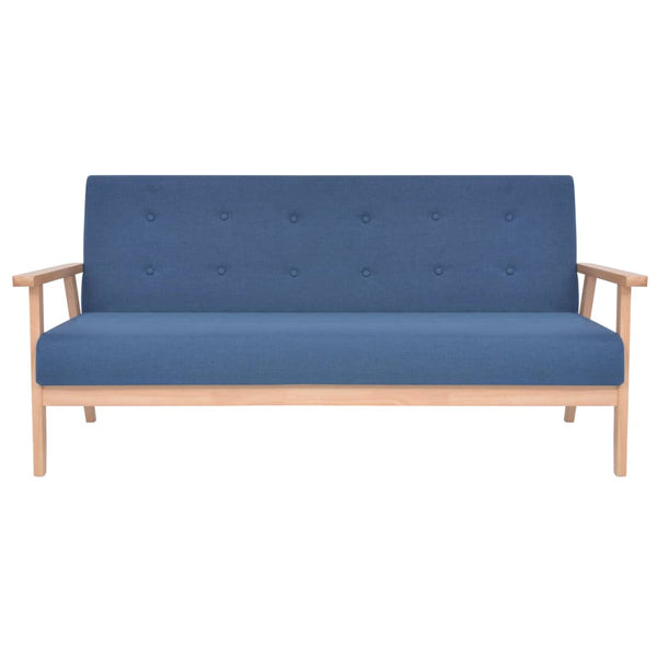 vidaXL 3-Seater Sofa Fabric Blue