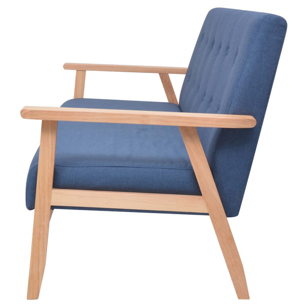vidaXL 3-Seater Sofa Fabric Blue