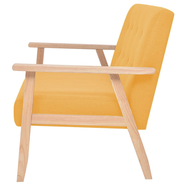 vidaXL 2-Seater Sofa Fabric Yellow