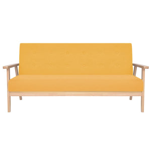 vidaXL 3-Seater Sofa Fabric Yellow