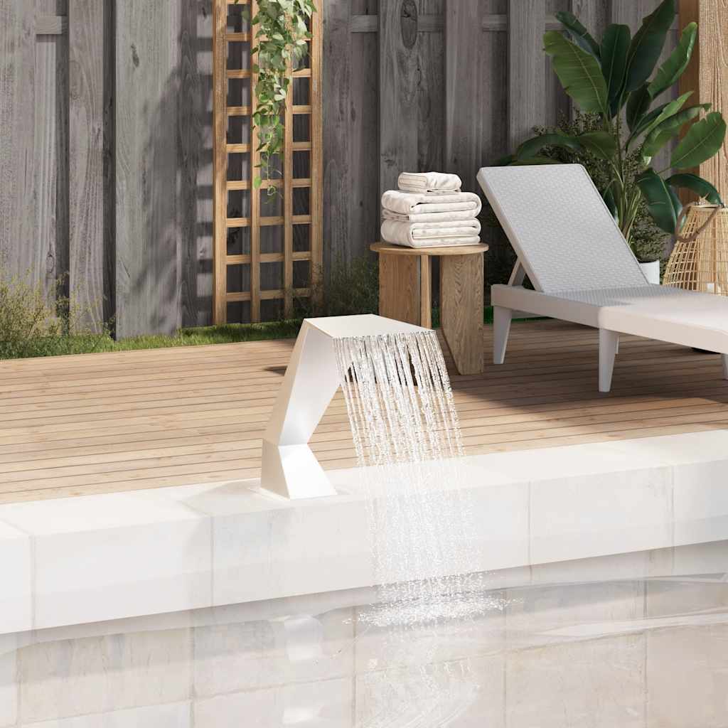 vidaXL Pool Waterfall Stainless Steel 64x30x52 cm Silver