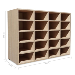 vidaXL Shoe Cabinet Engineered Wood 92x30x67.5 cm Oak Look