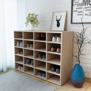 vidaXL Shoe Cabinet Engineered Wood 92x30x67.5 cm Oak Look
