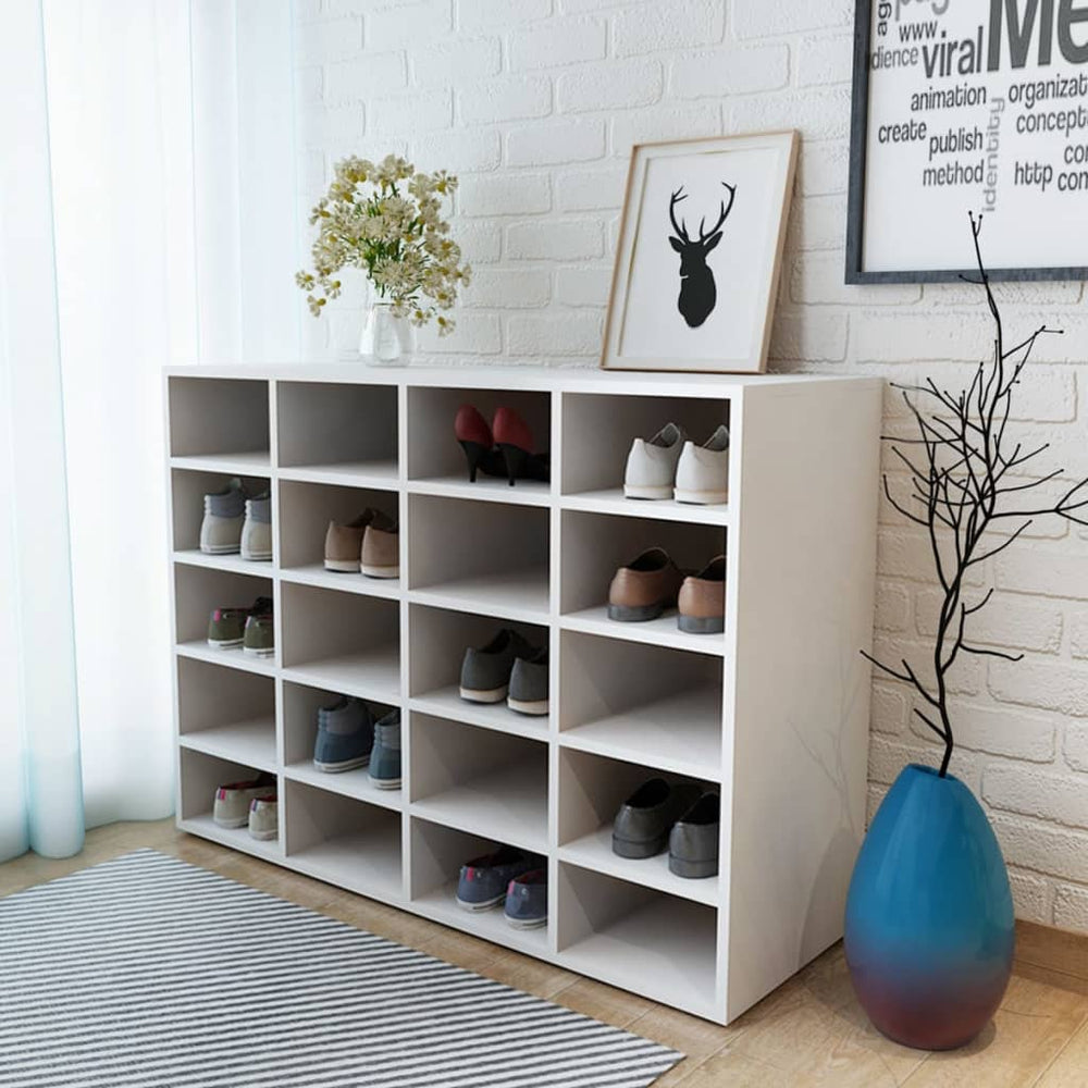vidaXL Shoe Cabinet Engineered Wood 92x30x67.5 cm White