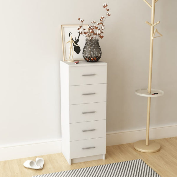vidaXL Tallboy Chipboard 41x35x106 cm White