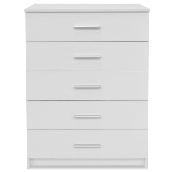 vidaXL Drawer Cabinet Engineered Wood 71x35x106 cm White