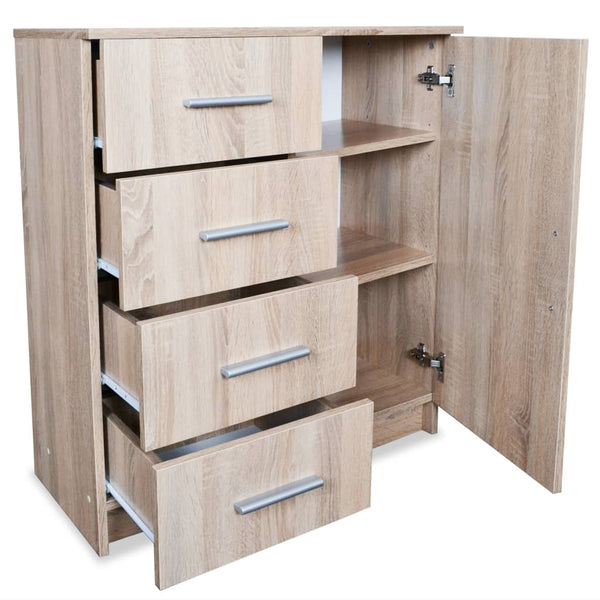 vidaXL Chest of Drawers Engineered Wood 79x35x88 cm Oak Look
