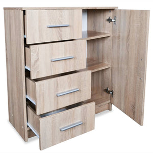 vidaXL Chest of Drawers Engineered Wood 79x35x88 cm Oak Look