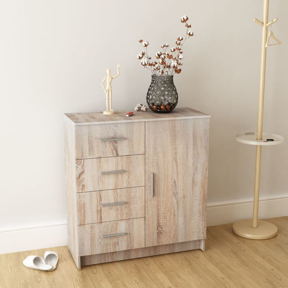 vidaXL Chest of Drawers Engineered Wood 79x35x88 cm Oak Look