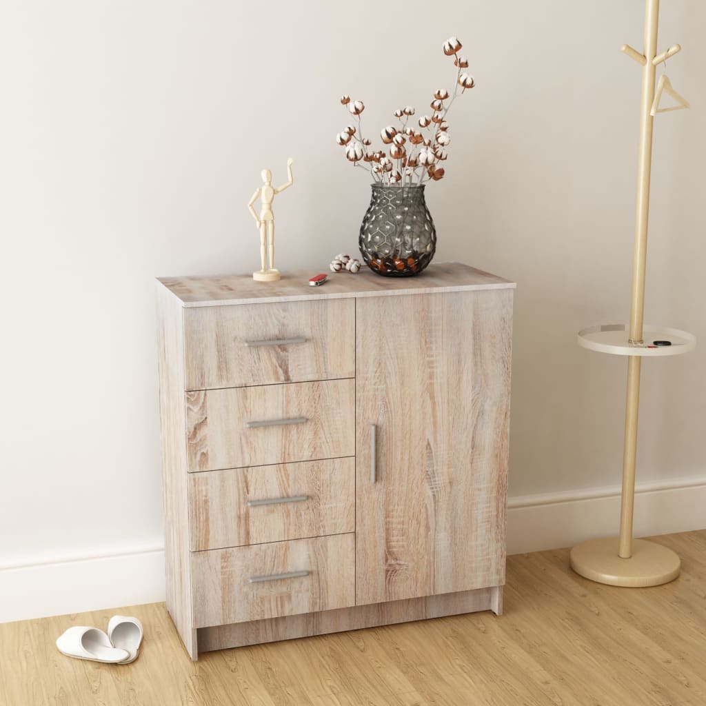 vidaXL Chest of Drawers Engineered Wood 79x35x88 cm Oak Look
