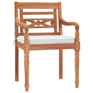 vidaXL Batavia Chairs 2 pcs. with cushions Solid Teak Wood