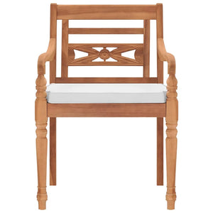 vidaXL Batavia Chairs 2 pcs. with cushions Solid Teak Wood