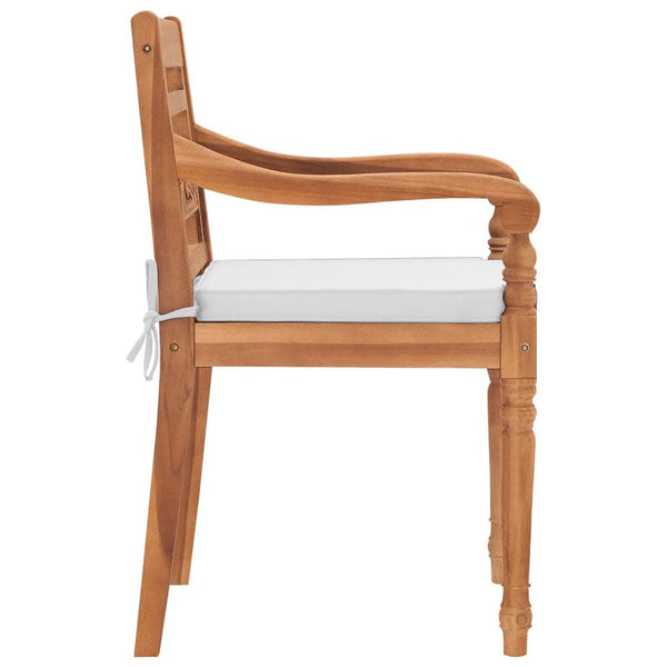 vidaXL Batavia Chairs 2 pcs. with cushions Solid Teak Wood