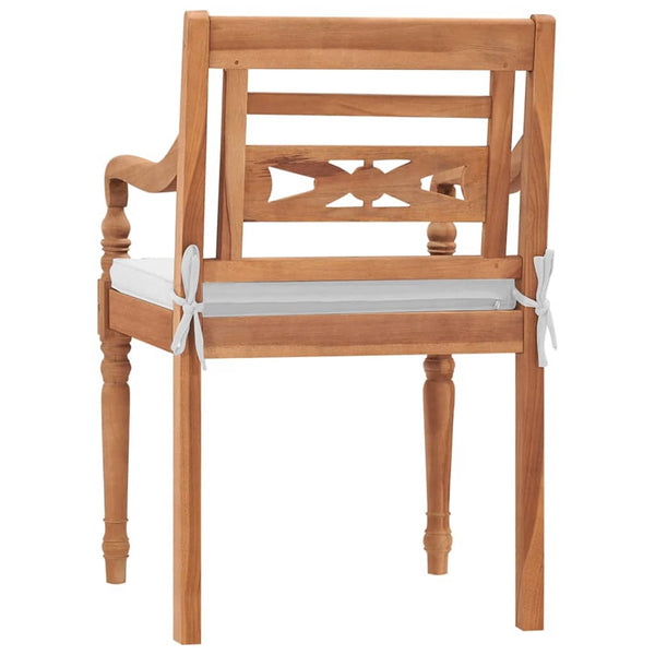vidaXL Batavia Chairs 2 pcs. with cushions Solid Teak Wood